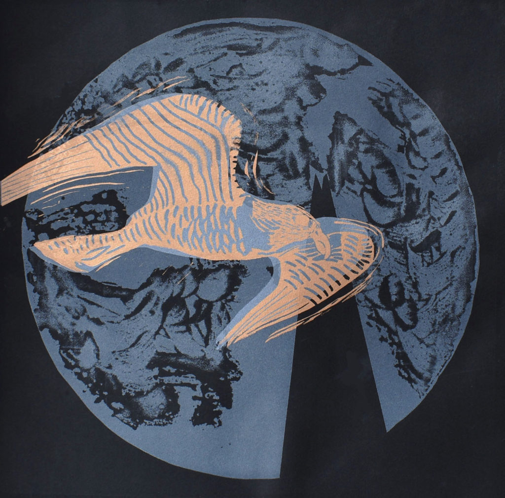 Shard peregrine, night by Stella Yarrow