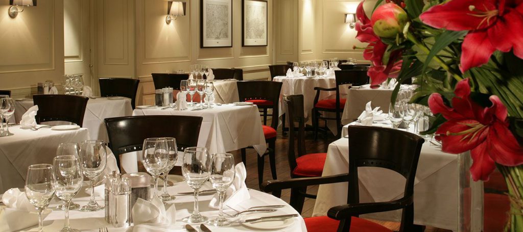 Close up of the dining room at Londinium Restaurant