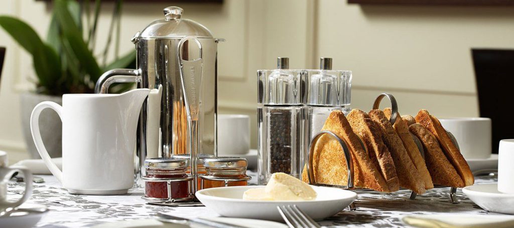 Tea, coffee and toast to start the day