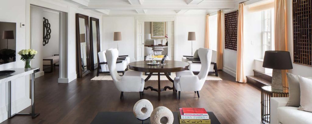 Long shot of a suite at The Mark, London Bridge's sister hotel